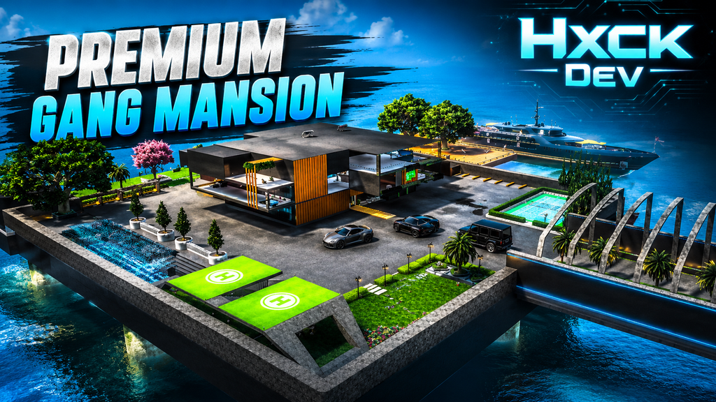 PREMIUM GANG MANSION MLO For FiveM | Luxury Villa, Secret Bunker, Meeting Rooms, Garage & Pool GTA5