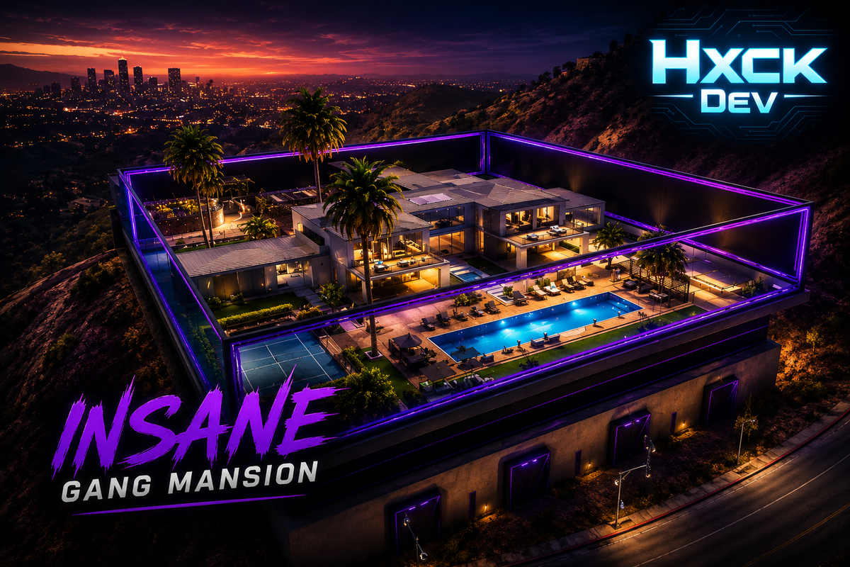 INSANE GANG MANSION MLO FiveM | Secret Bunker, Gang Meeting Rooms, Luxury Garage & Pool | GTA 5