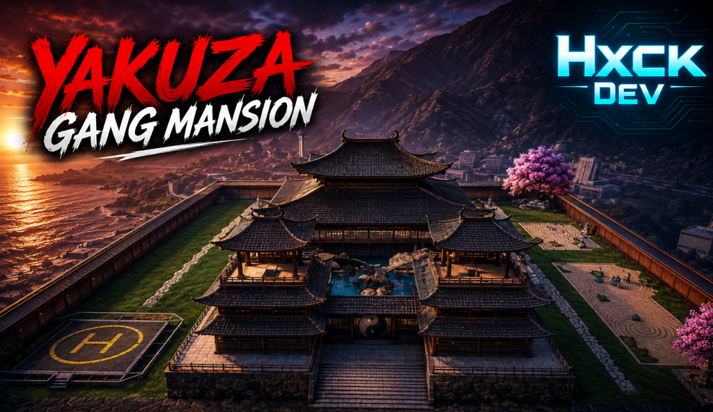 YAKUZA GANG MANSION MLO | Secret Bunker, Meeting Rooms & Dragon Theme | FiveM GTA 5