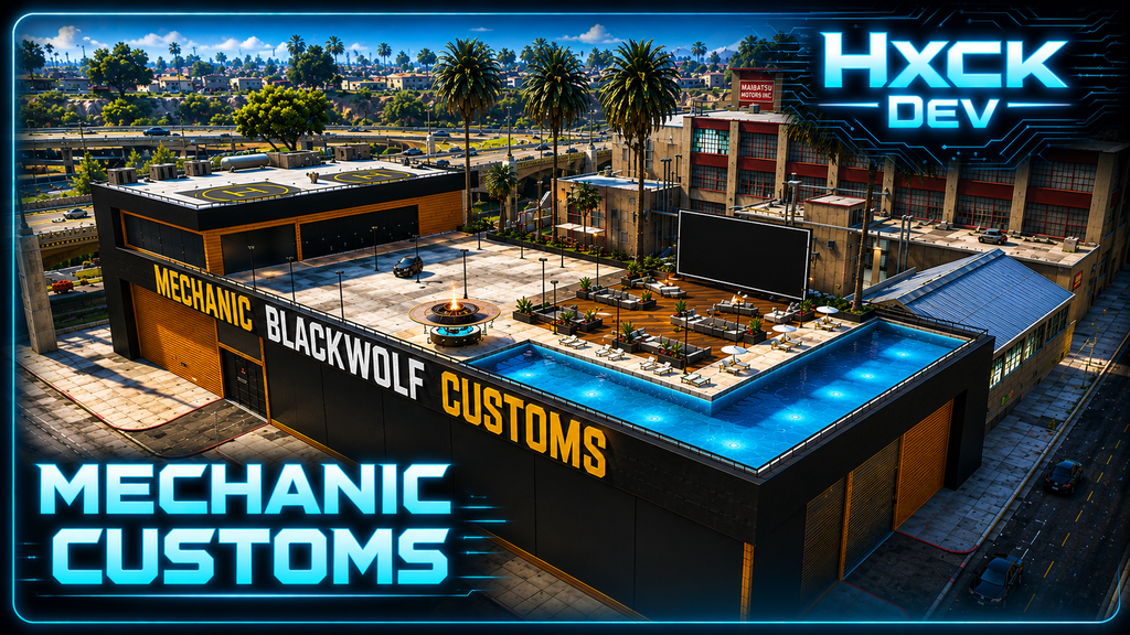 BEST MECHANIC CUSTOMS MLO FIVEM 🔥 Restaurant, Boss Room, Meeting & Seller Zone | FiveM Mechanic Shop
