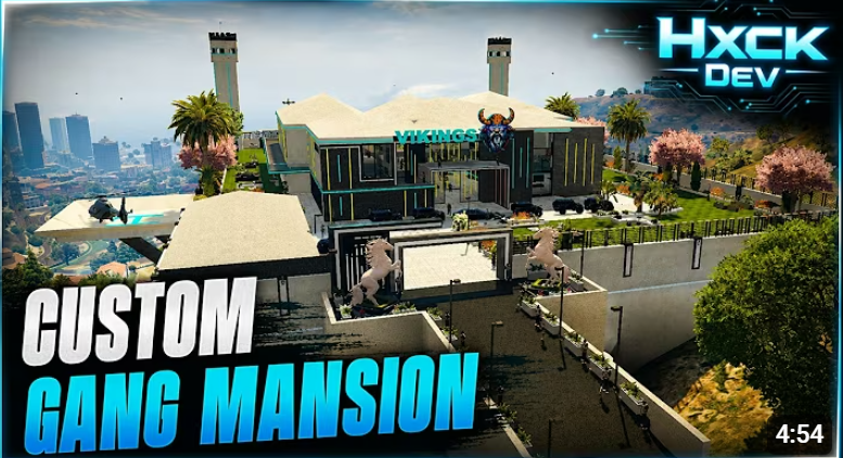 CUSTOM GANG MANSION MLO 🔥 Secret Bunker Hideout + Towers, Cinema, Boss Room & Bar | FiveM MLO