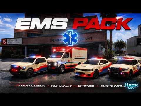 Best FiveM EMS Vehicle Pack 2026 🔥 Lore Friendly Ambulance Cars | Optimized & Debadged GTA5