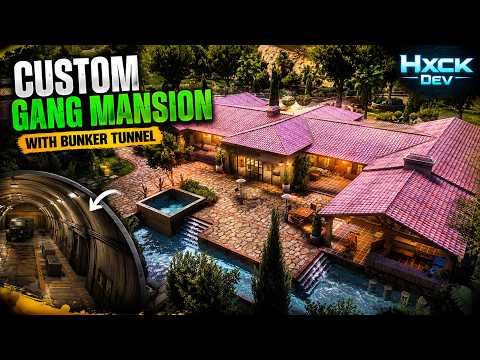 CUSTOM GANG MANSION MLO For FiveM 🔥 Secret Bunker, Tunnel, Prison & Pool | FiveM Gang Base