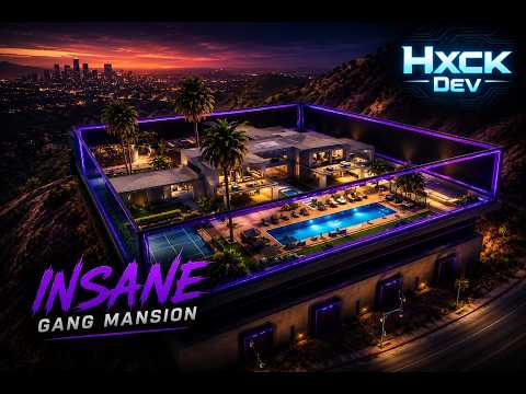 INSANE GANG MANSION MLO FiveM | Secret Bunker, Gang Meeting Rooms, Luxury Garage & Pool | GTA 5